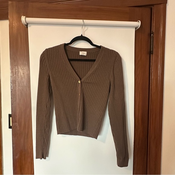 Aritzia Wilfred Manila Cardigan Walnut Brown - Picture 2 of 4
